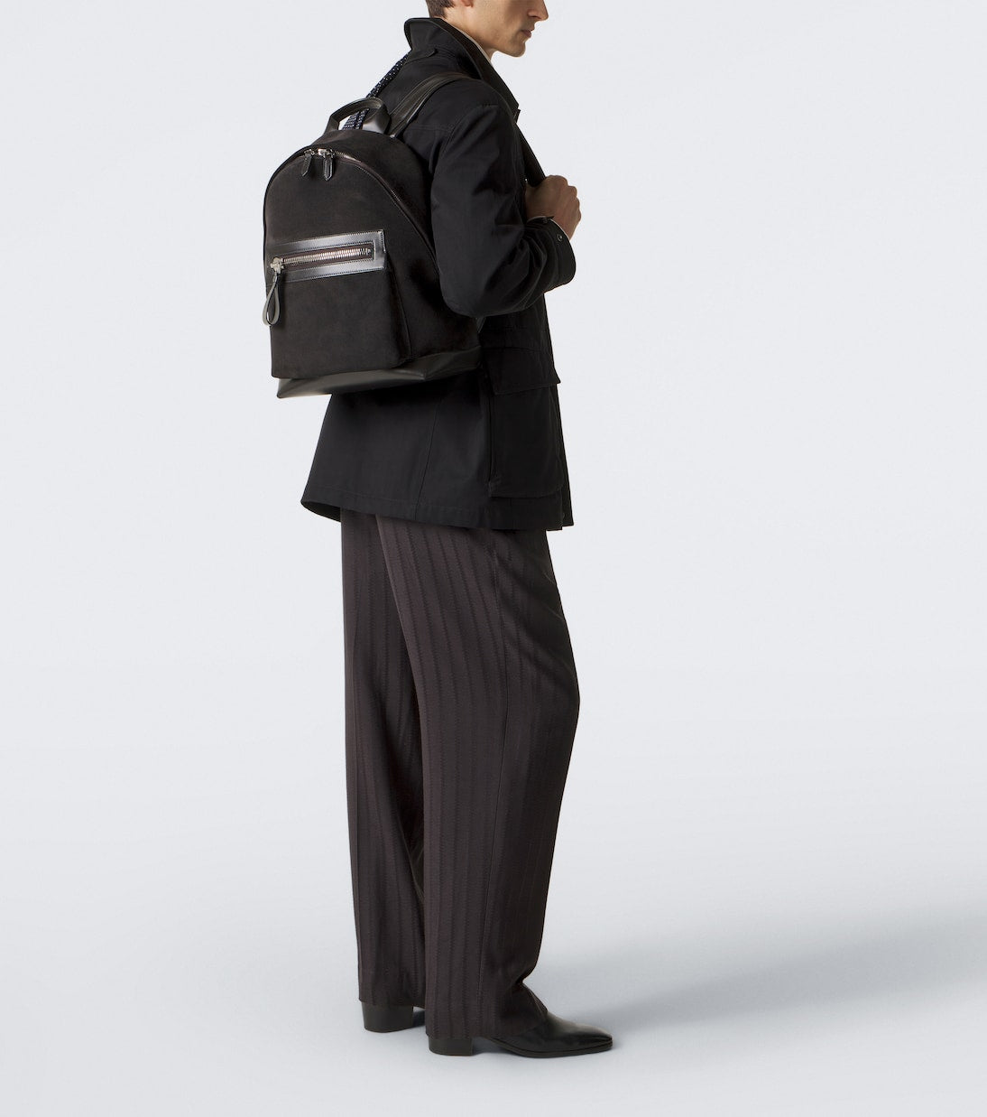 Tom Ford - Buckley leather-trimmed suede backpack