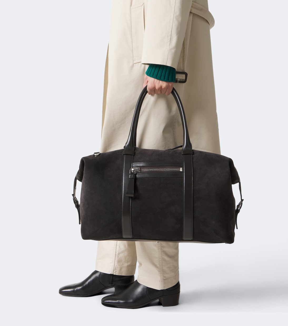 Tom Ford - Buckley leather-trimmed suede duffel bag