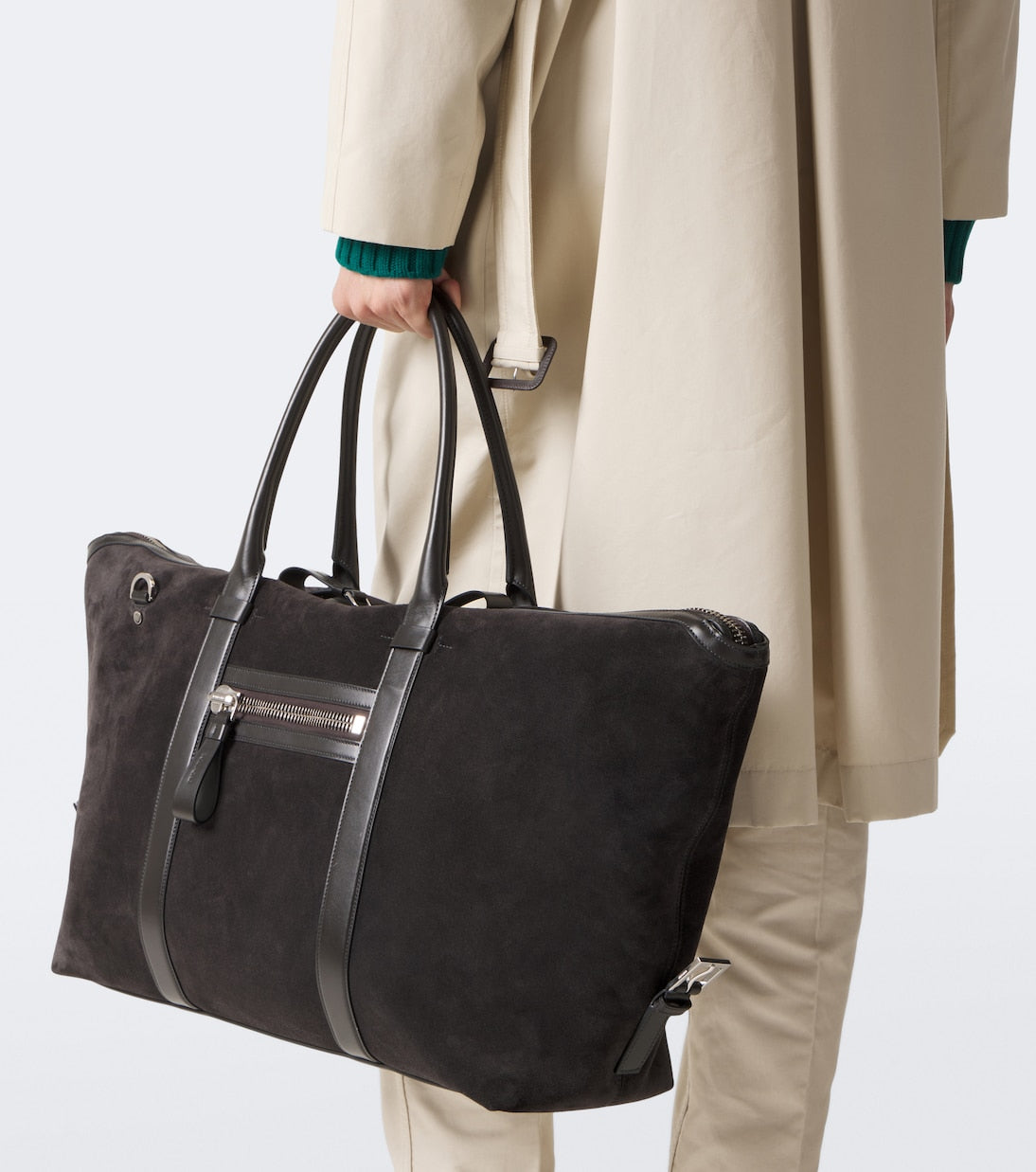 Tom Ford - Buckley leather-trimmed suede duffel bag