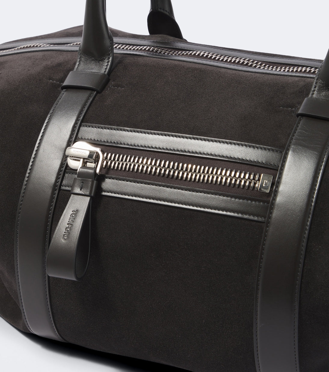 Tom Ford - Buckley leather-trimmed suede duffel bag