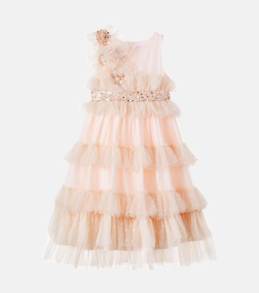 Patachou - Sequined ruffled tulle dress