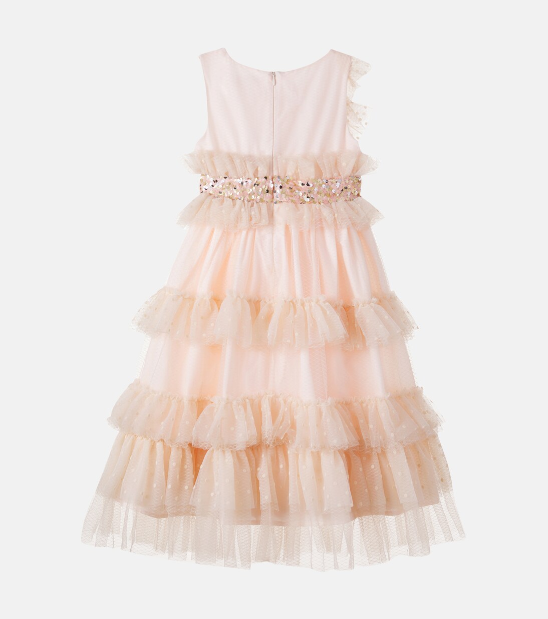 Patachou - Sequined ruffled tulle dress