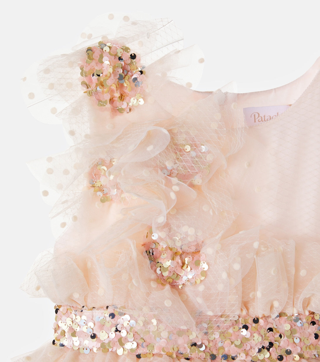 Patachou - Sequined ruffled tulle dress