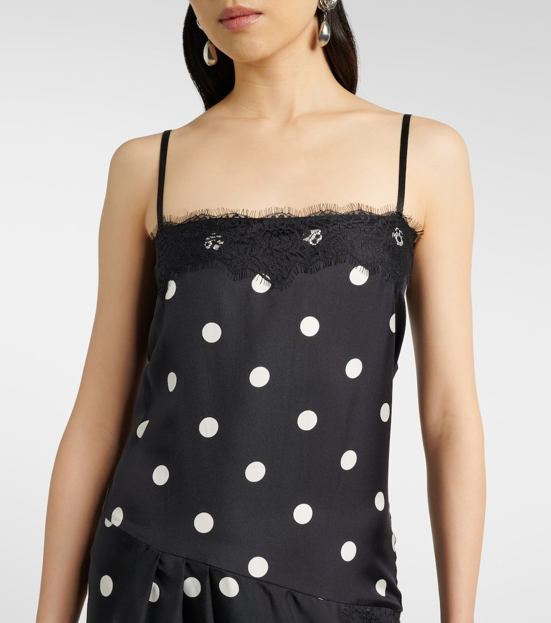 Sportmax - Capo polka-dot silk slip dress