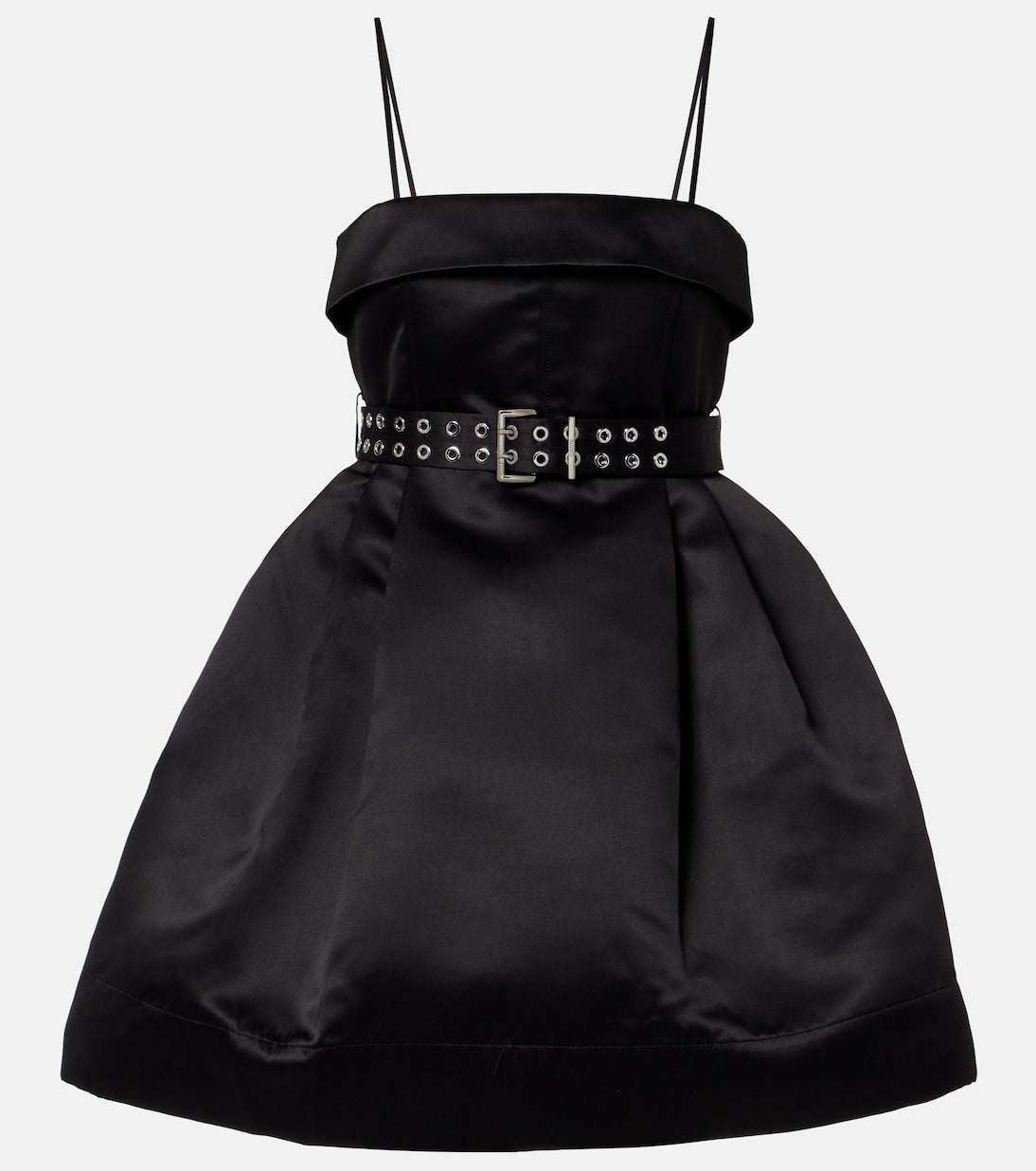 Ganni - Belted satin minidress