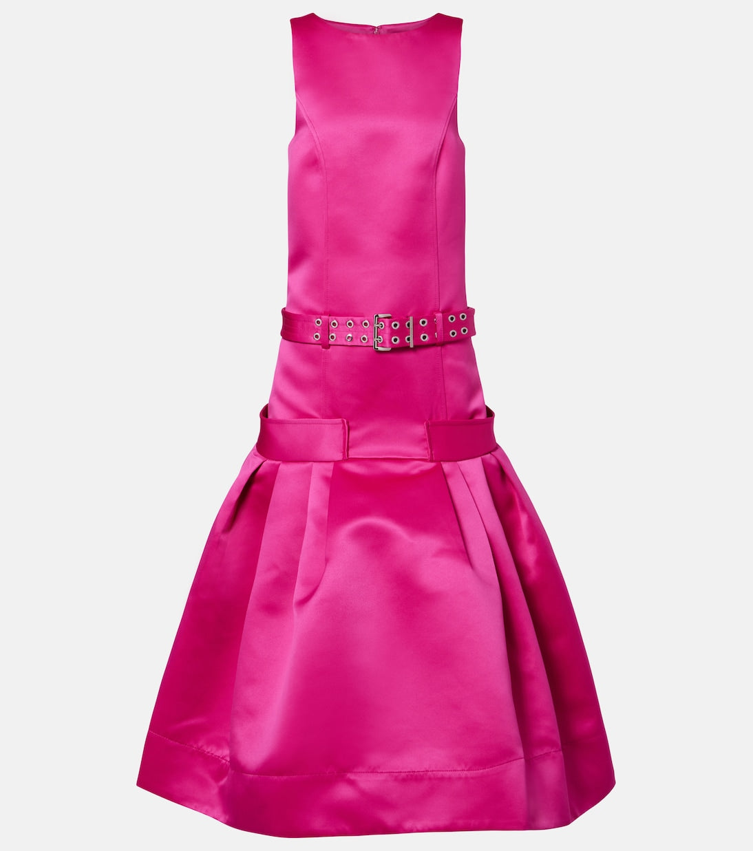 Ganni - Belted satin midi dress