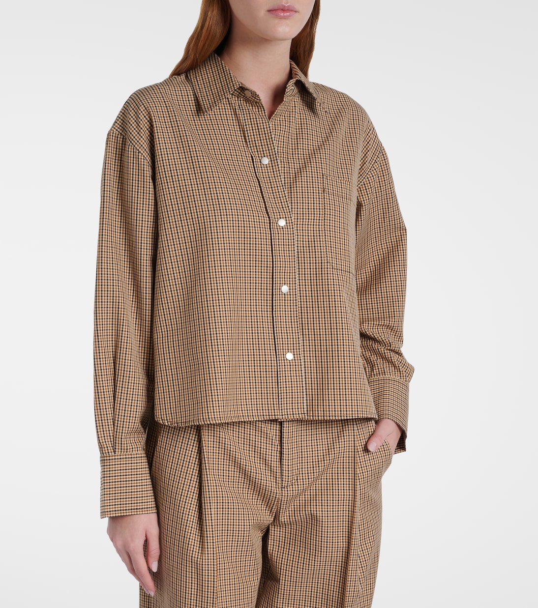 Vince - Checked cotton-blend shirt