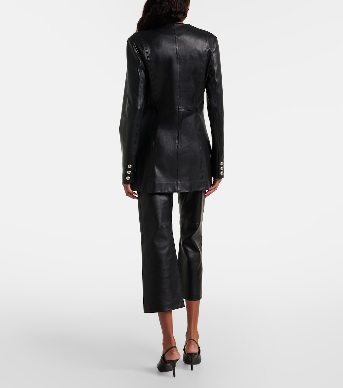 Nour Hammour - Leather cropped slim pants
