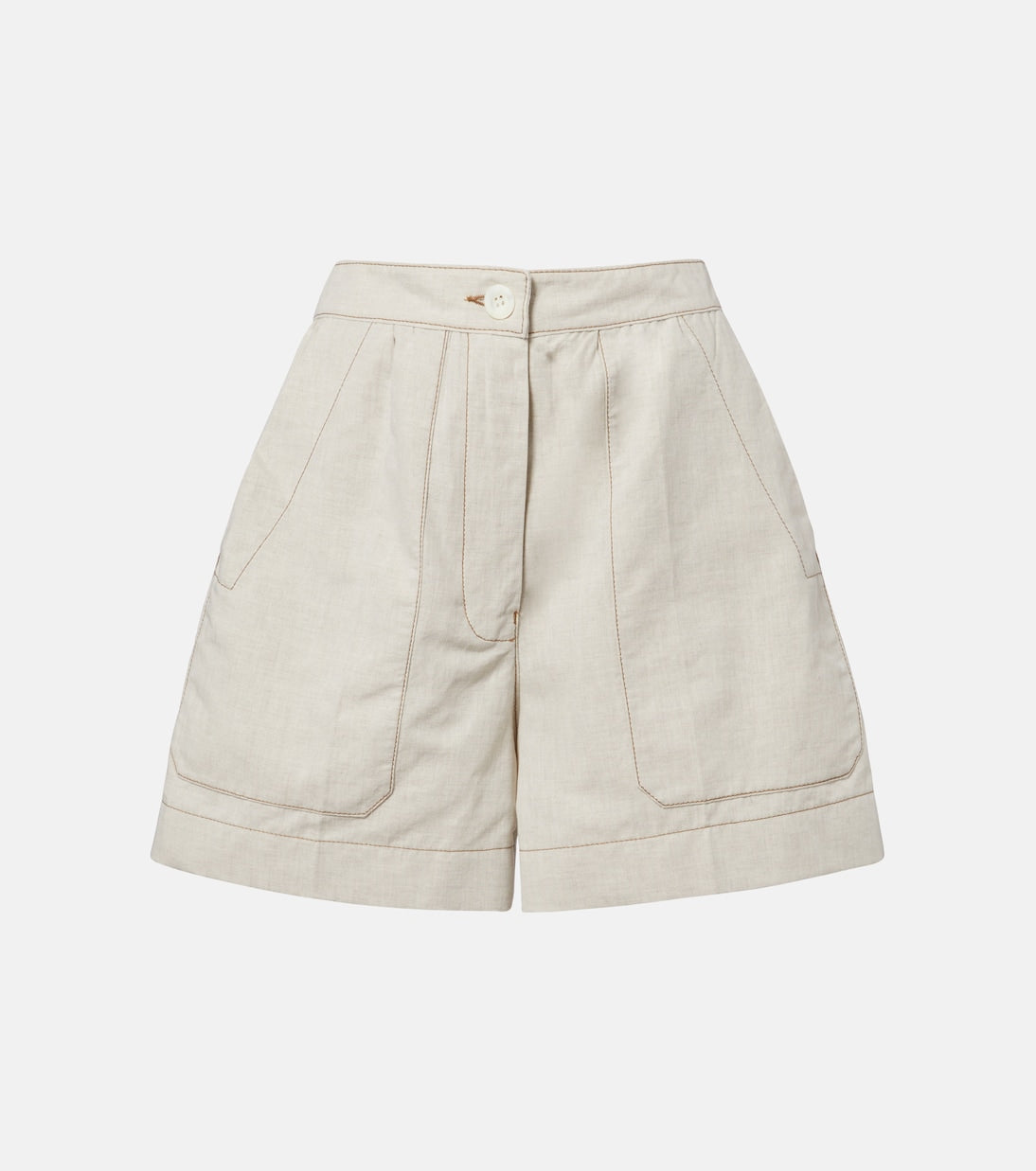 Prada - Cotton and linen chambray shorts