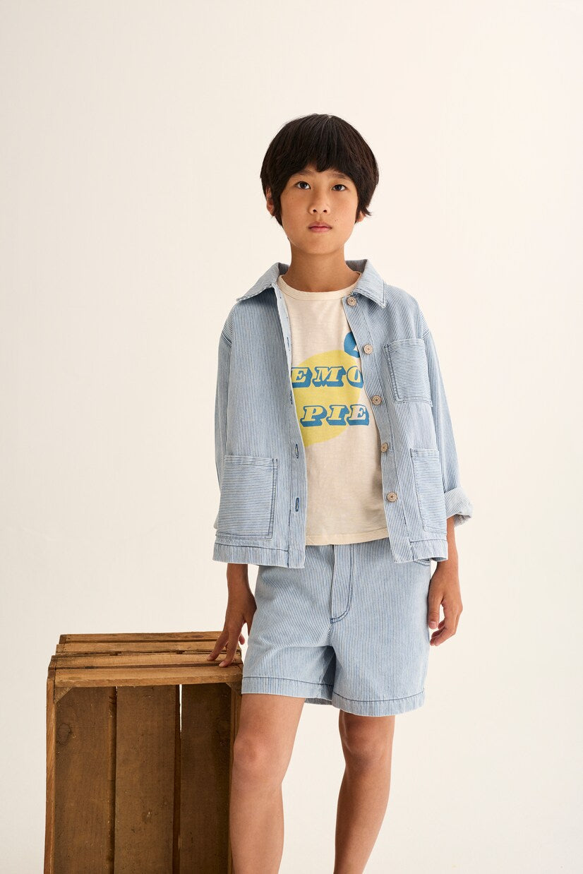 Cozmo - Ridge striped denim jacket