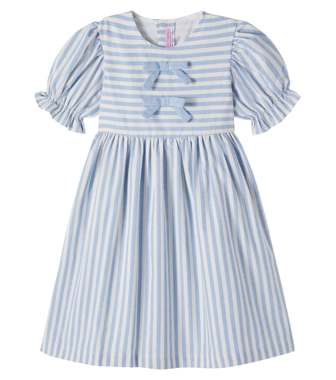 La Coqueta - Luciana bow-detail striped cotton dress