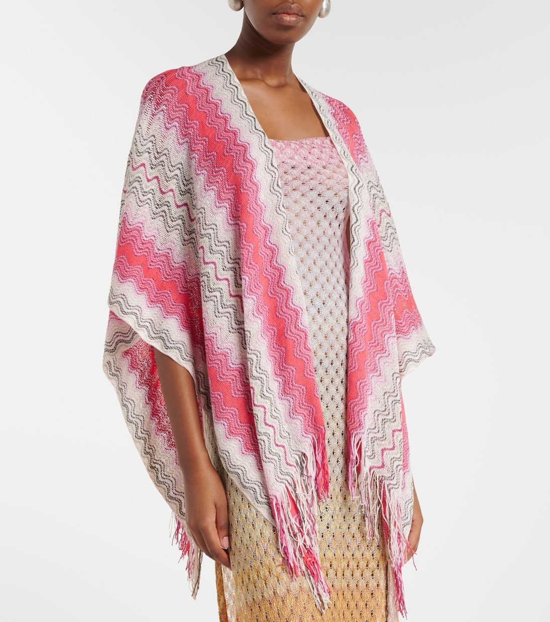 Missoni - Lamé fringed poncho