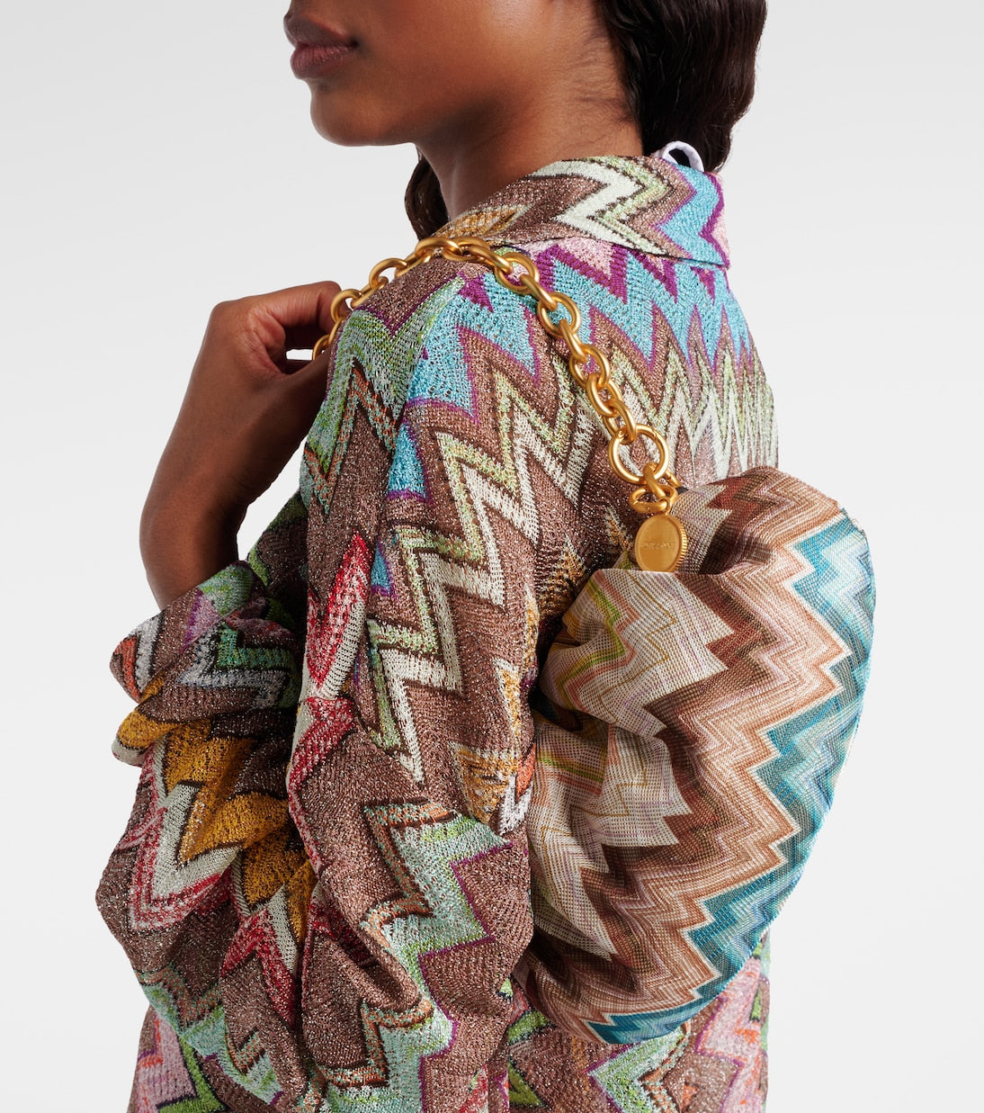 Missoni - Zigzag Small leather-trimmed clutch