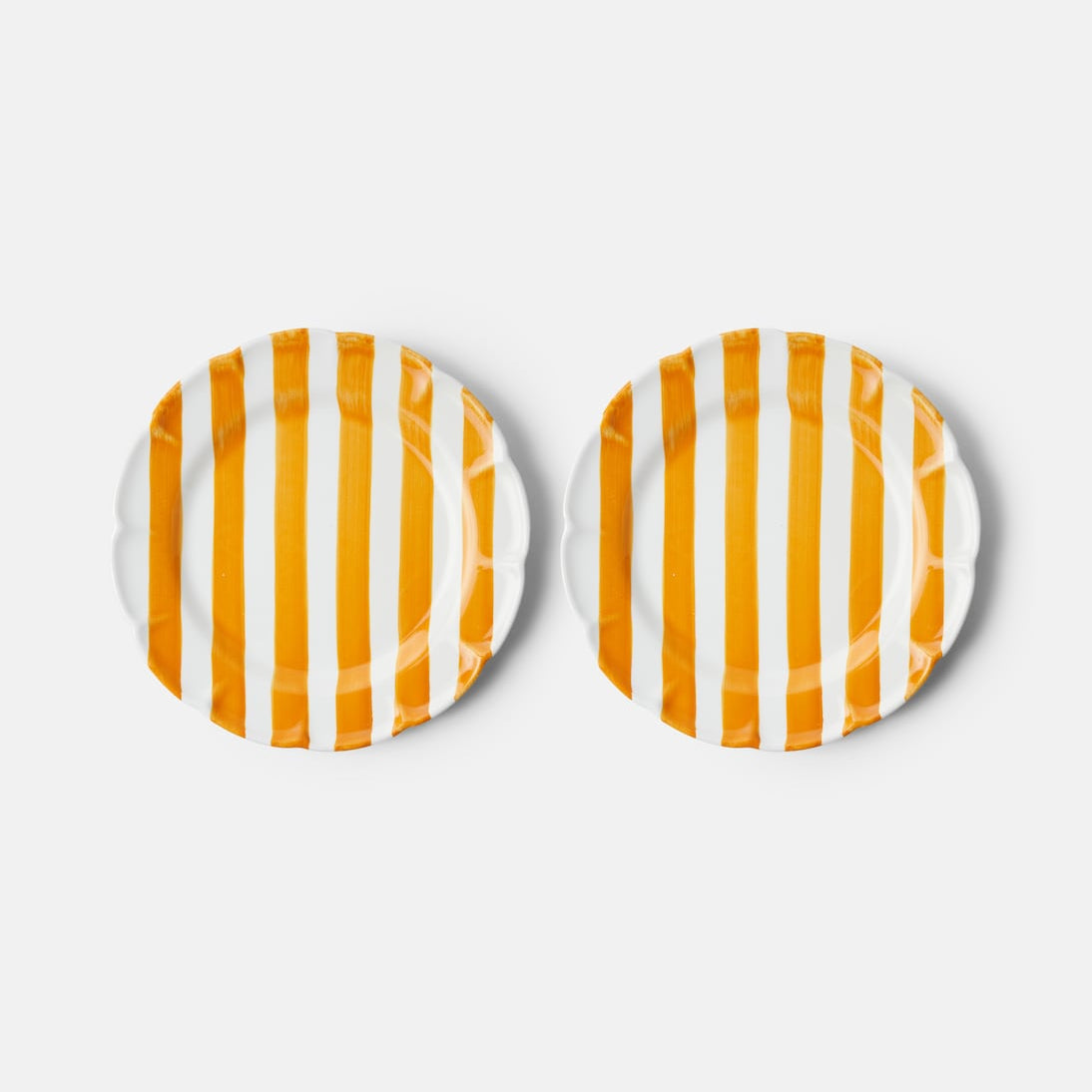 Cabana - Righe set of 2 ceramic dinner plates
