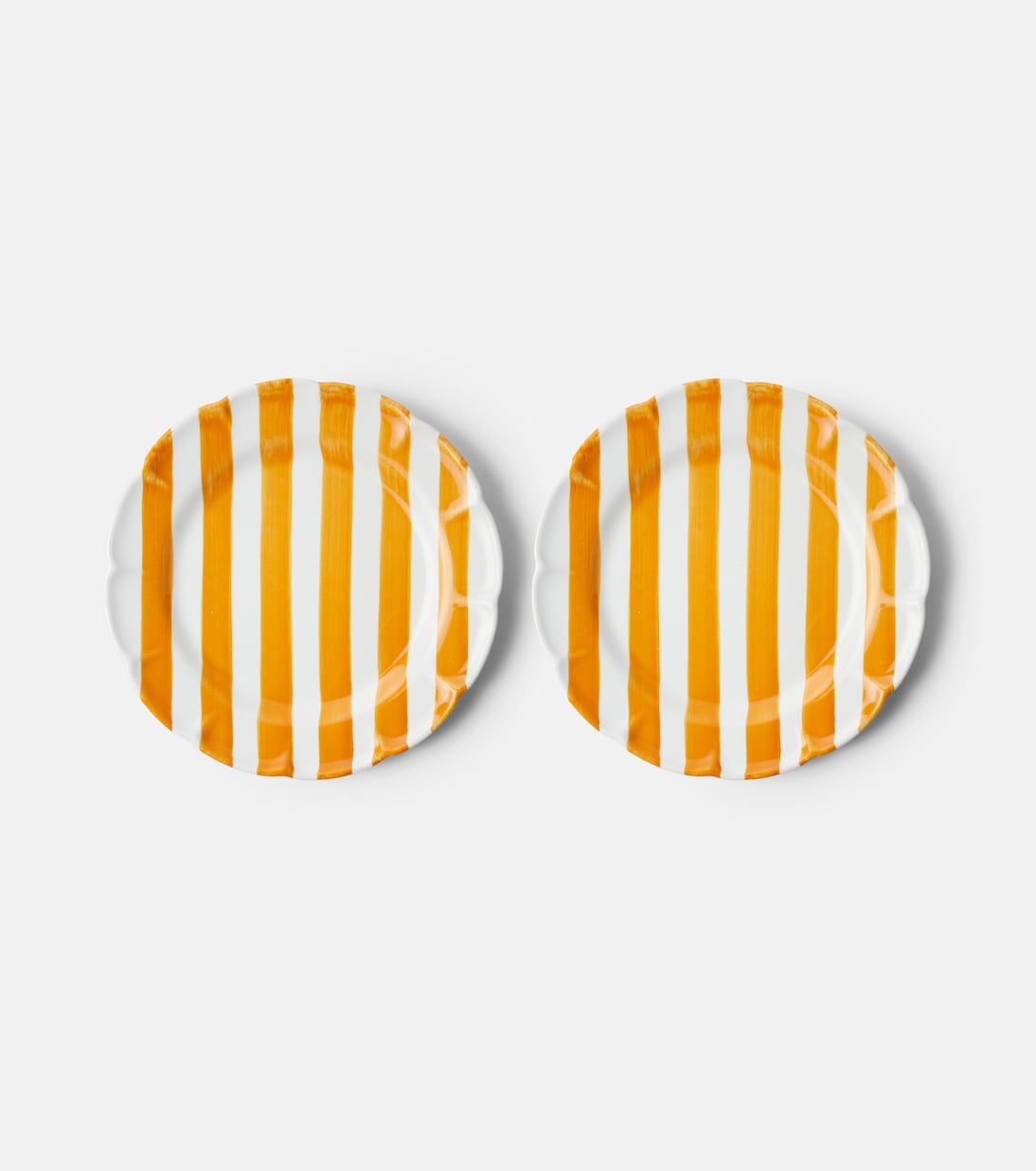Cabana - Righe set of 2 ceramic dinner plates