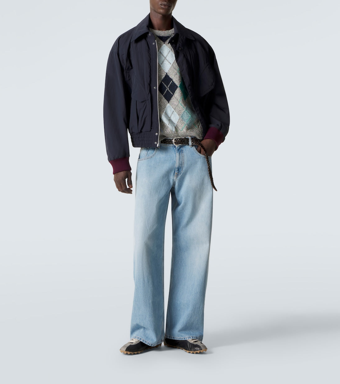 ERL - Argyle wool and cotton-blend sweater
