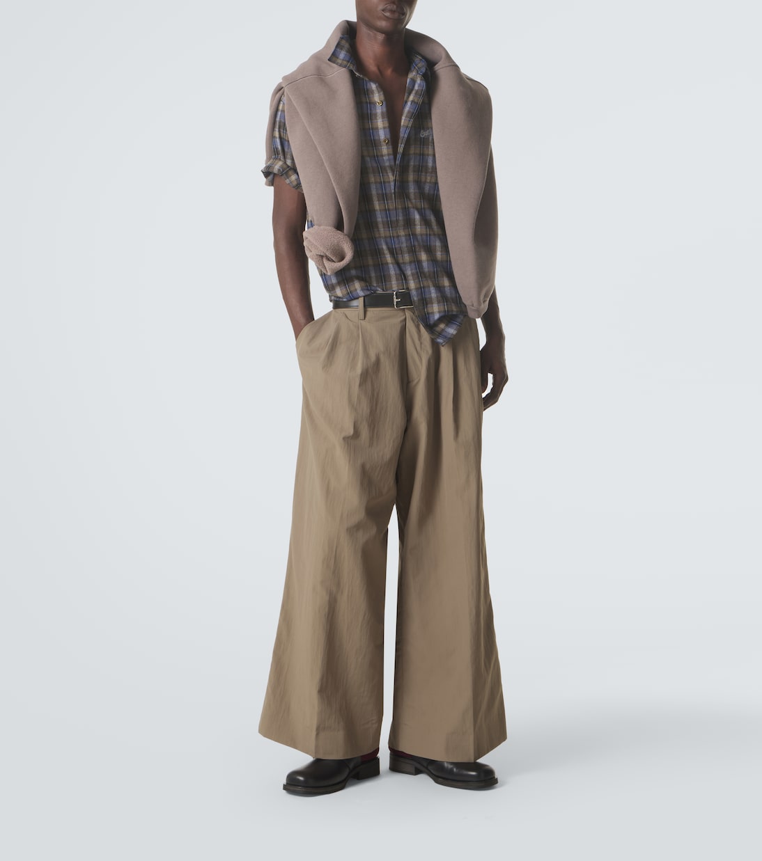ERL - Checked cotton-blend shirt