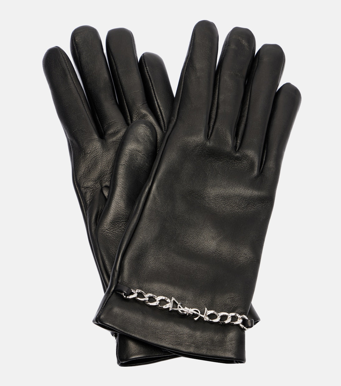 Saint Laurent - Chain-detail leather gloves
