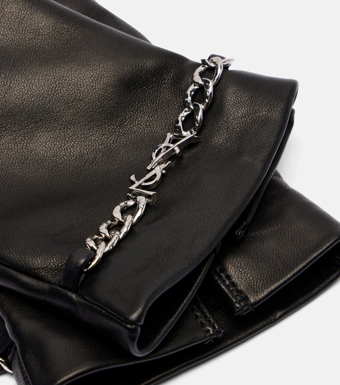 Saint Laurent - Chain-detail leather gloves
