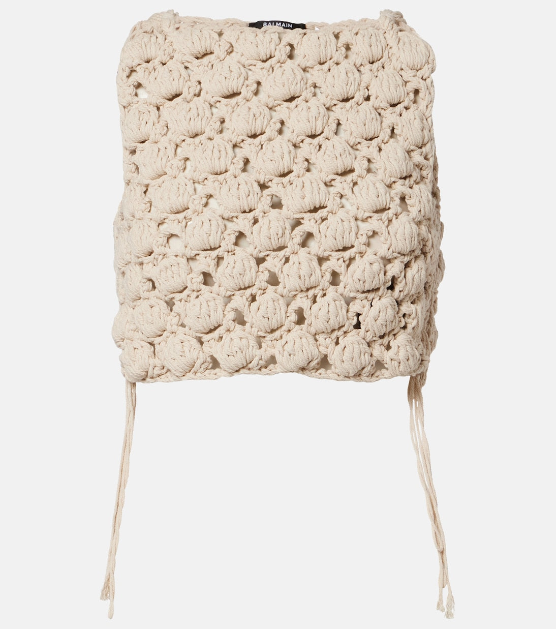 Balmain - Crochet cotton crop top