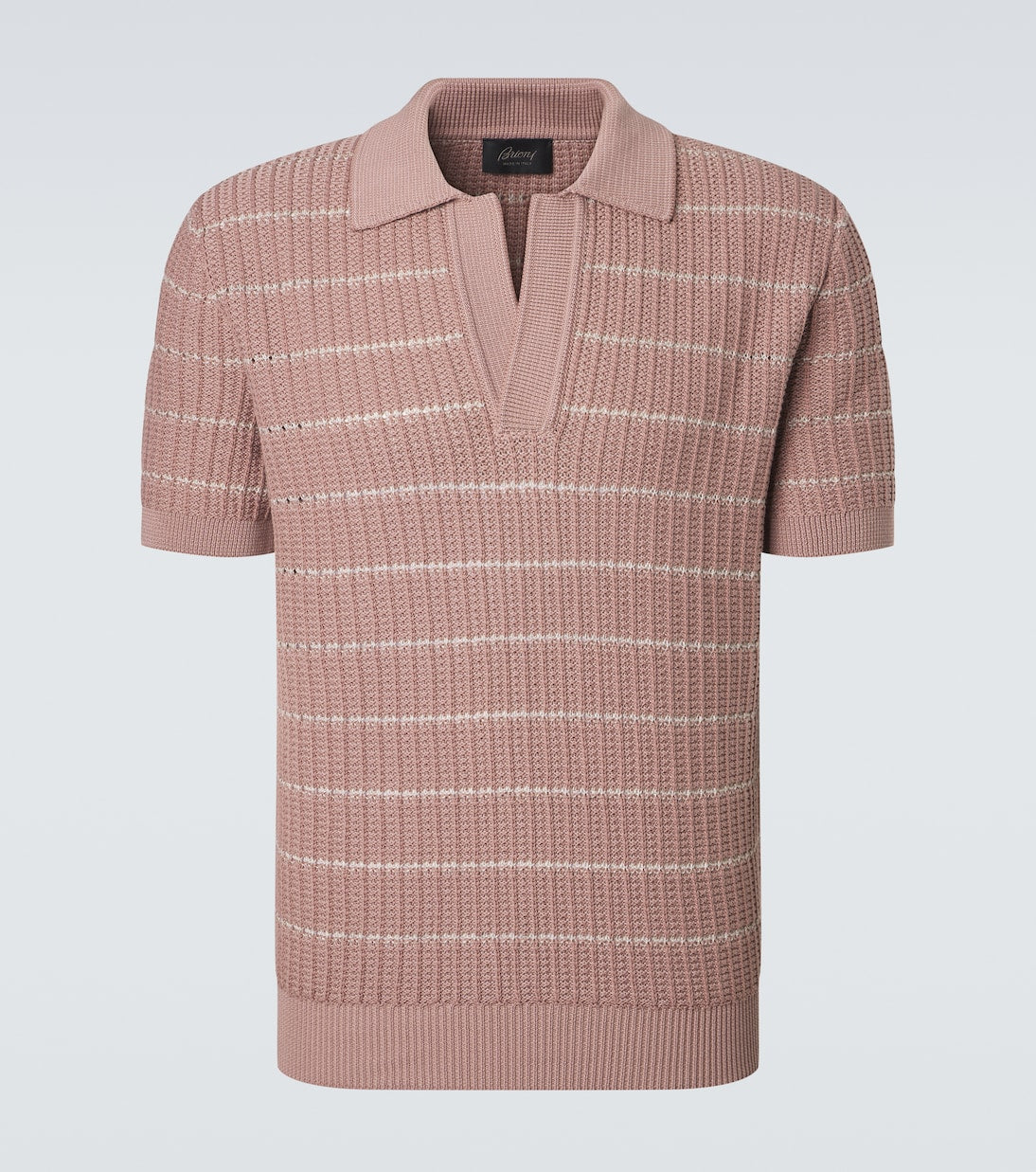 Brioni - Embroidered cotton and linen polo shirt