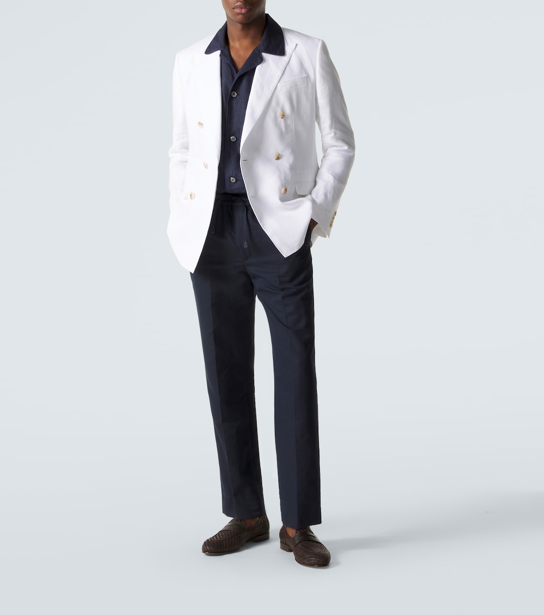 Brioni - Asolo linen and cotton straight pants
