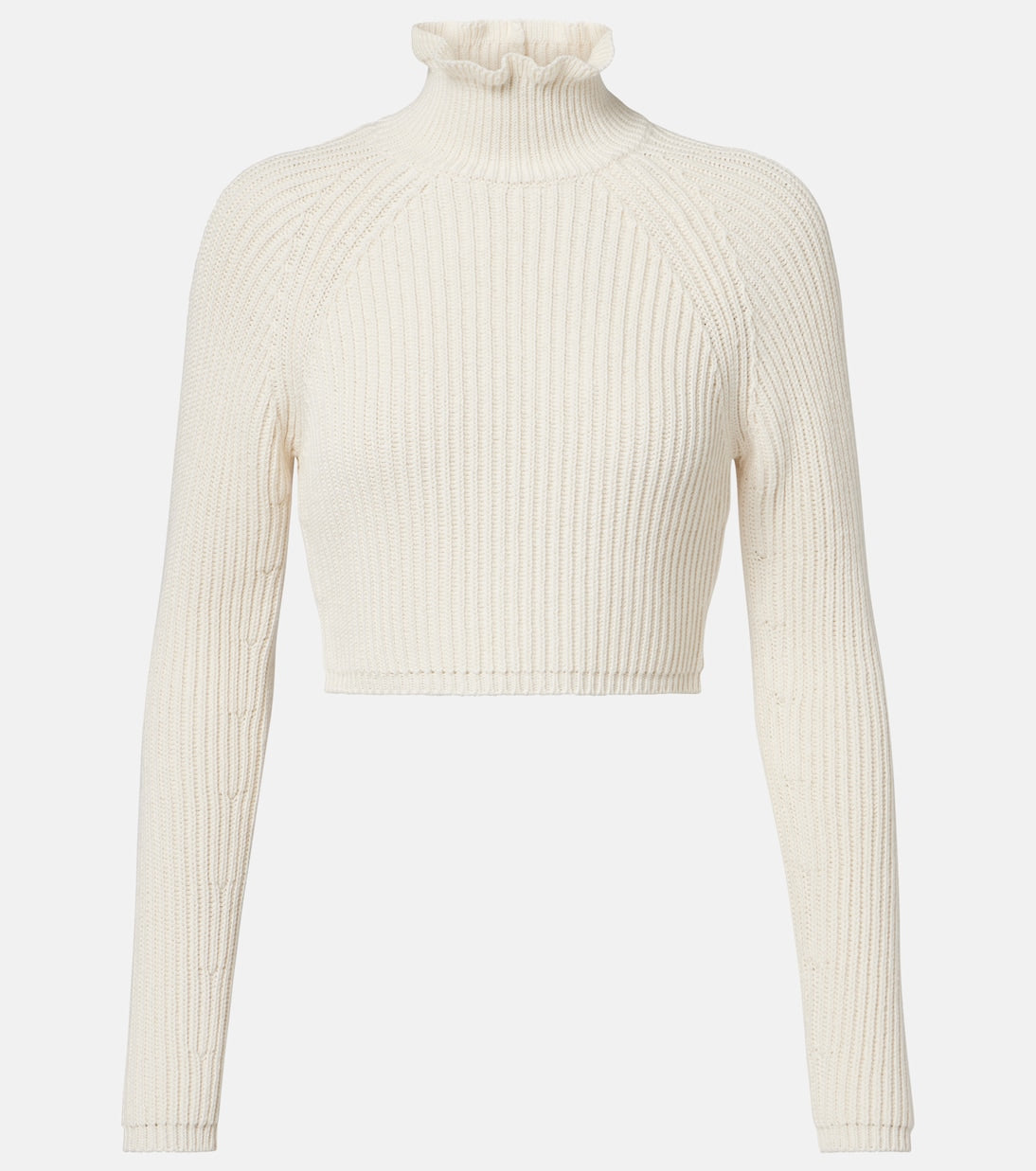 Max Mara - Campo ribbed-knit cropped turtleneck sweater