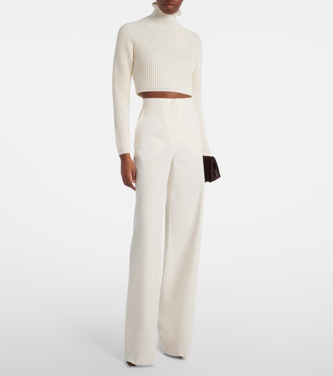 Max Mara - Campo ribbed-knit cropped turtleneck sweater