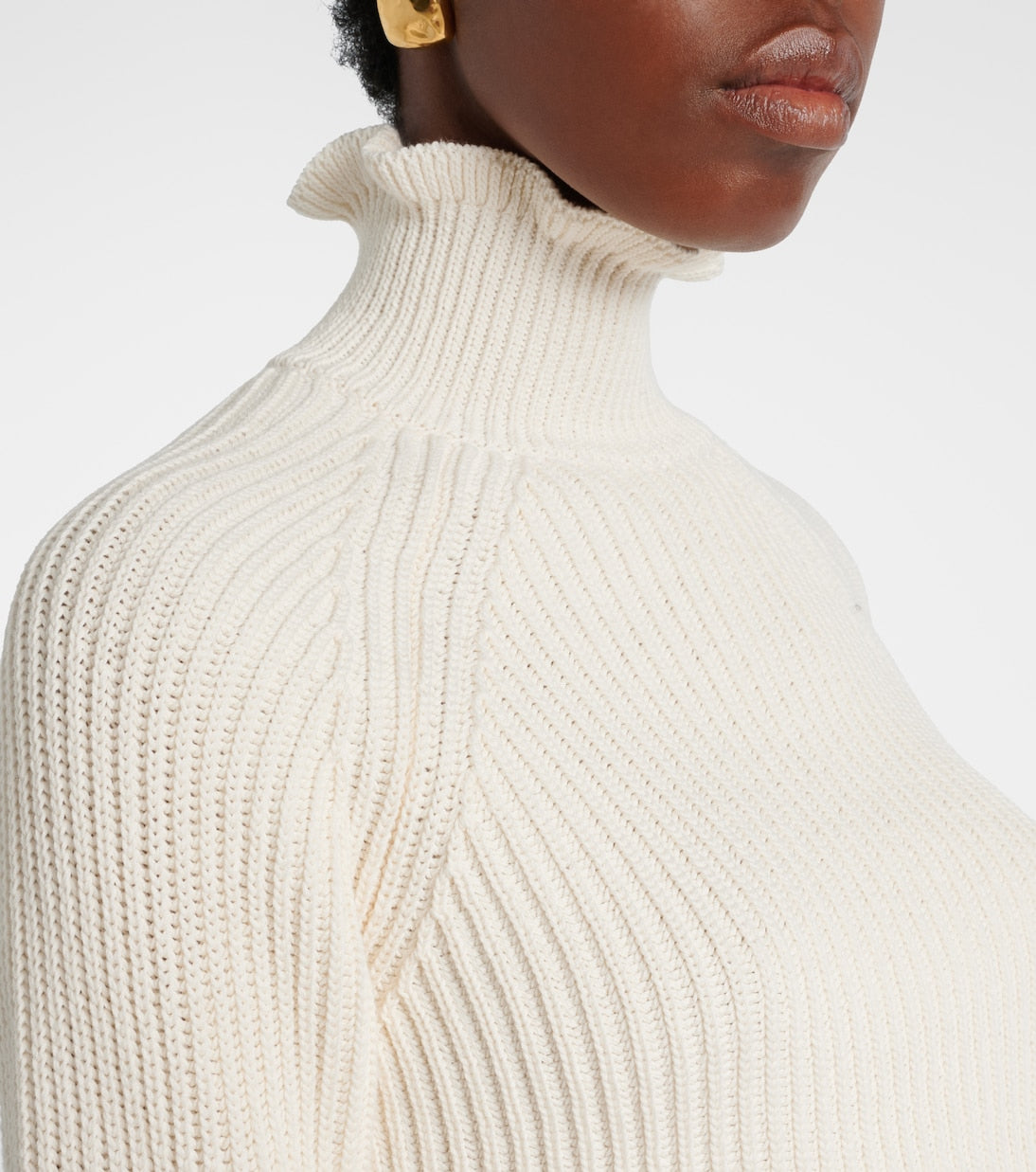 Max Mara - Campo ribbed-knit cropped turtleneck sweater
