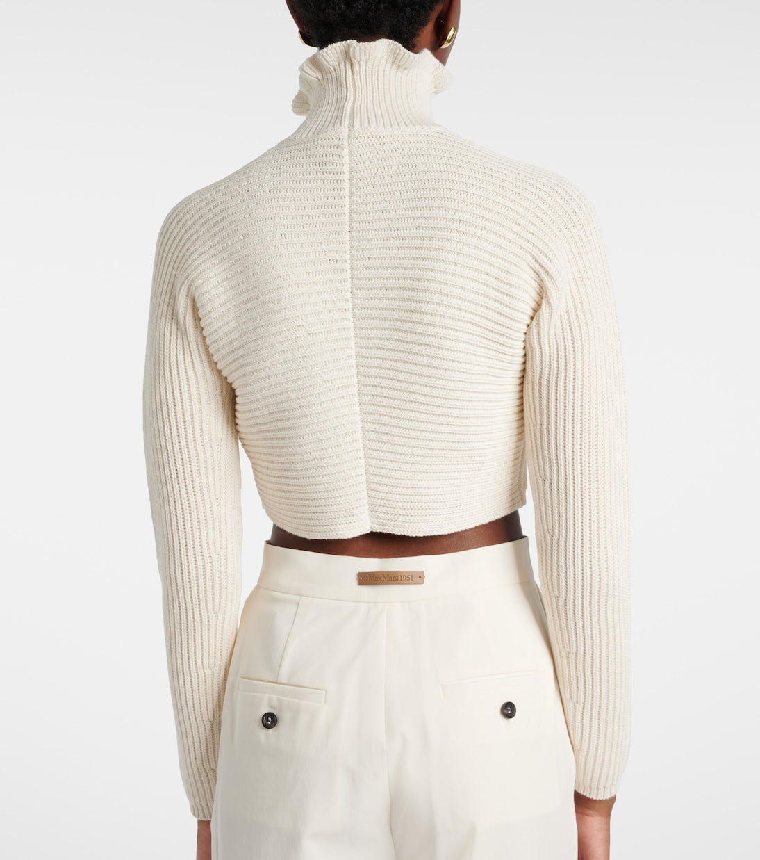 Max Mara - Campo ribbed-knit cropped turtleneck sweater