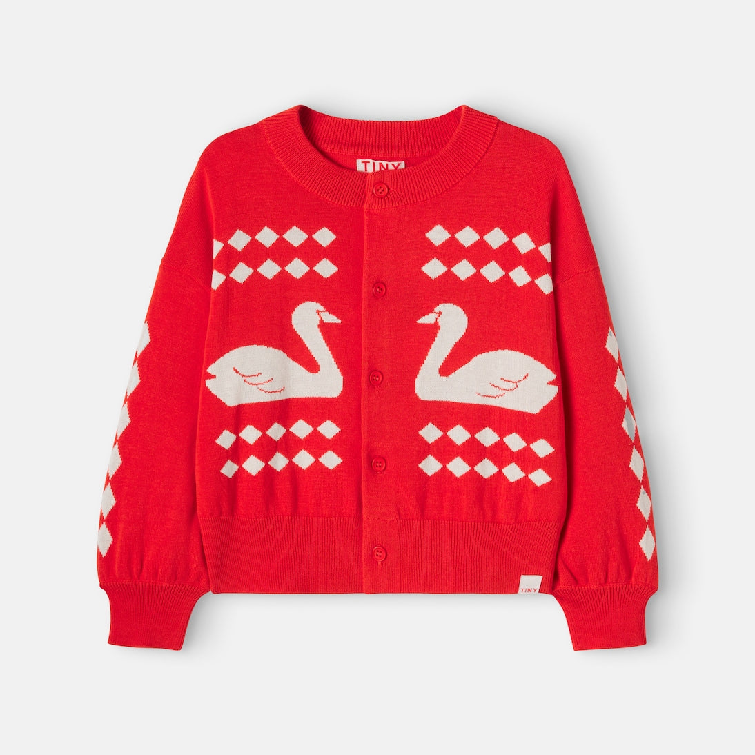 Tinycottons - Swans argyle cotton cardigan