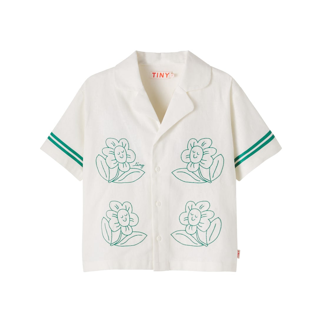 Tinycottons - Daisies embroidered linen and cotton shirt