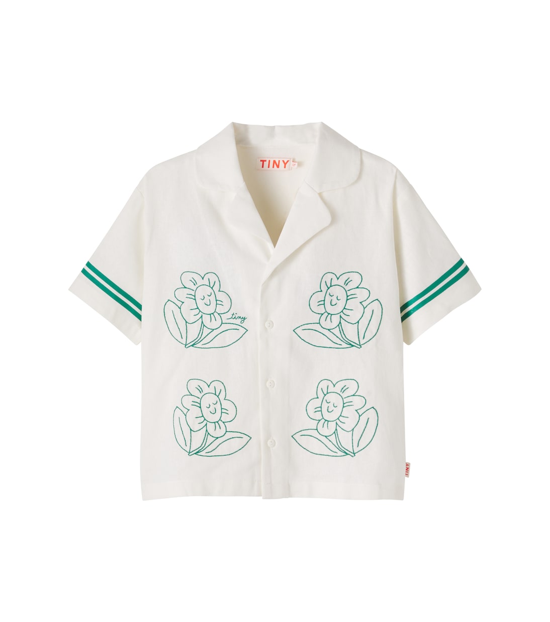 Tinycottons - Daisies embroidered linen and cotton shirt