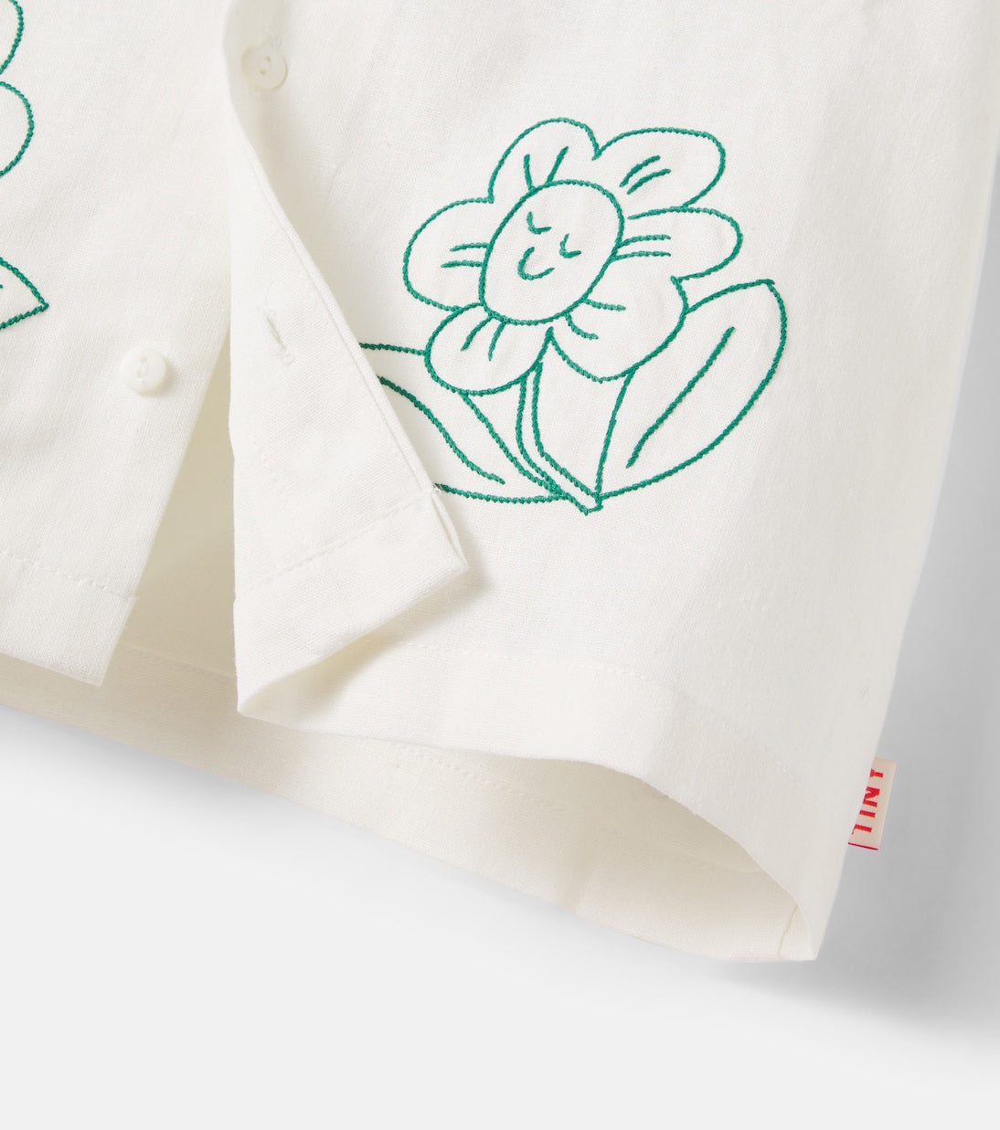 Tinycottons - Daisies embroidered linen and cotton shirt