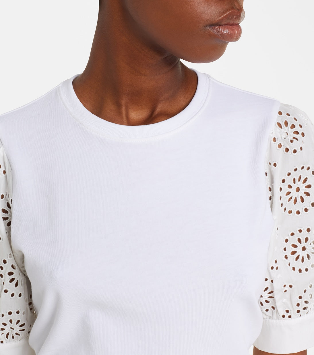 Frame - The Deco broderie anglaise cotton T-shirt