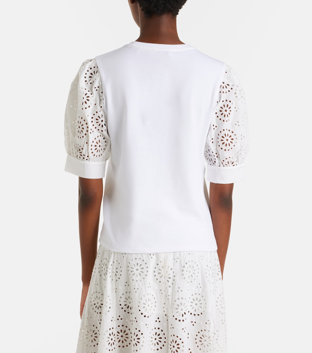 Frame - The Deco broderie anglaise cotton T-shirt