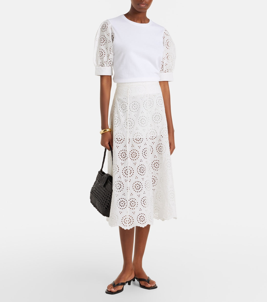 Frame - The Deco broderie anglaise cotton T-shirt