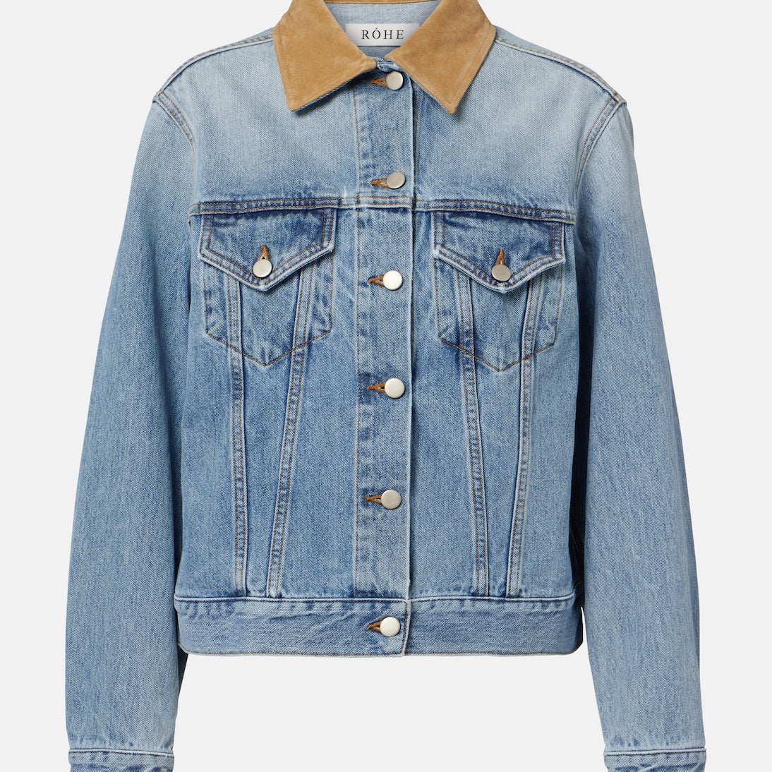 Róhe - Suede-trimmed denim jacket