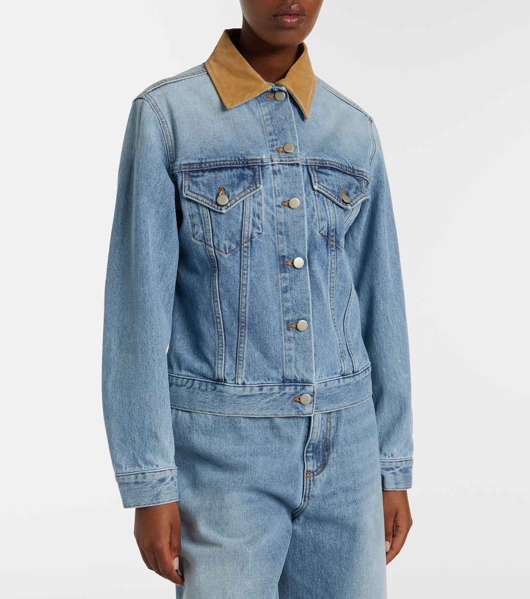 Róhe - Suede-trimmed denim jacket