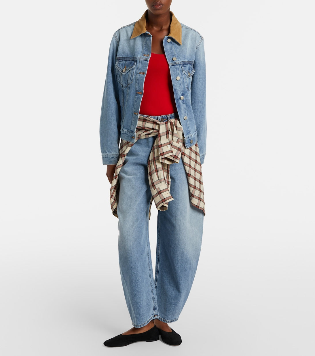 Róhe - Suede-trimmed denim jacket
