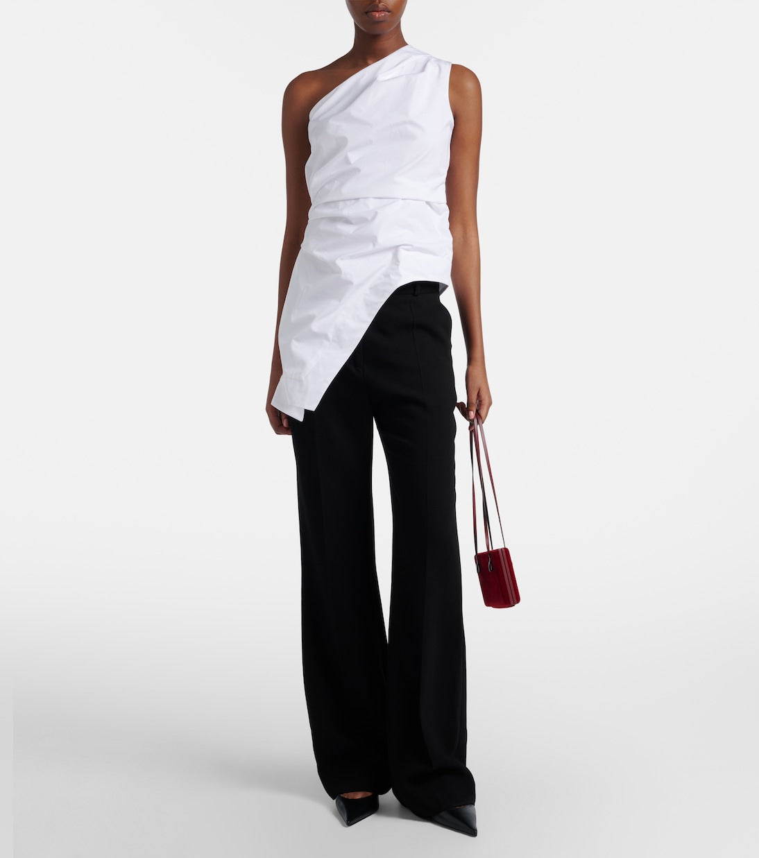Róhe - Asymmetric one-shoulder cotton poplin top