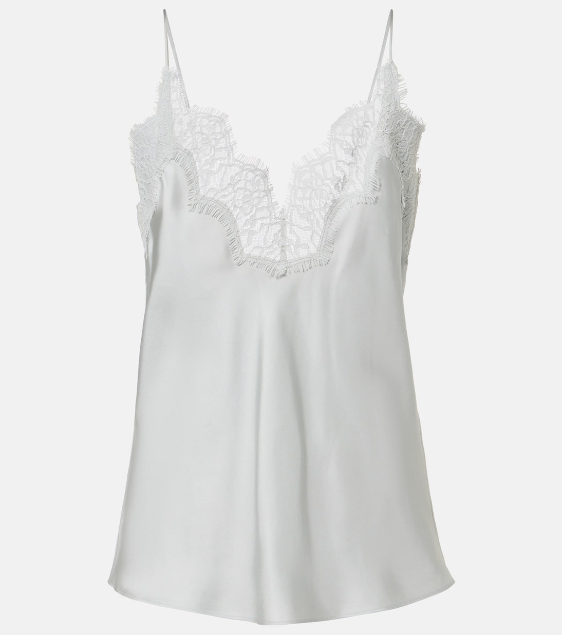 Róhe - Lace-trimmed silk top