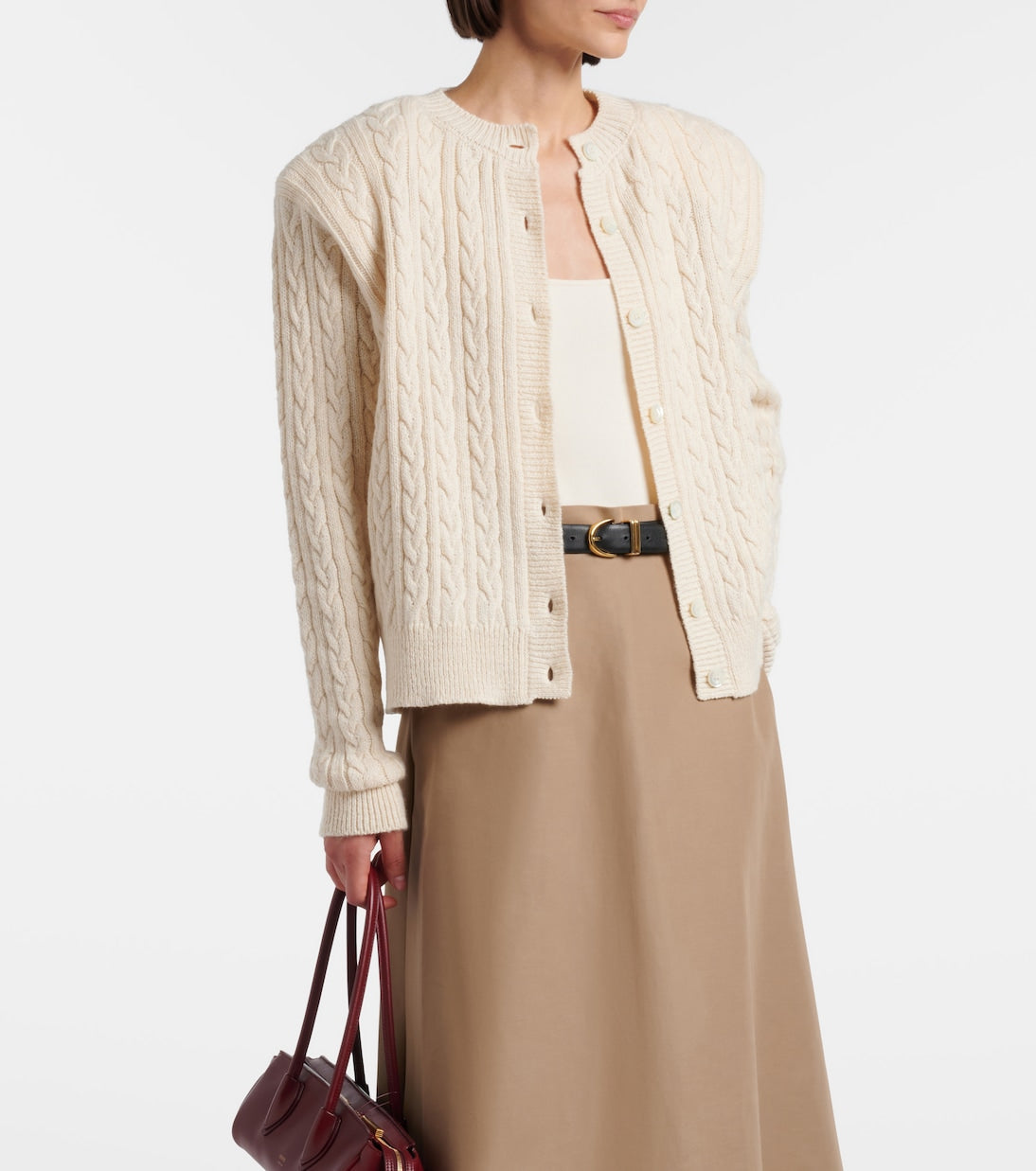 Róhe - Cable-knit cotton and wool cardigan