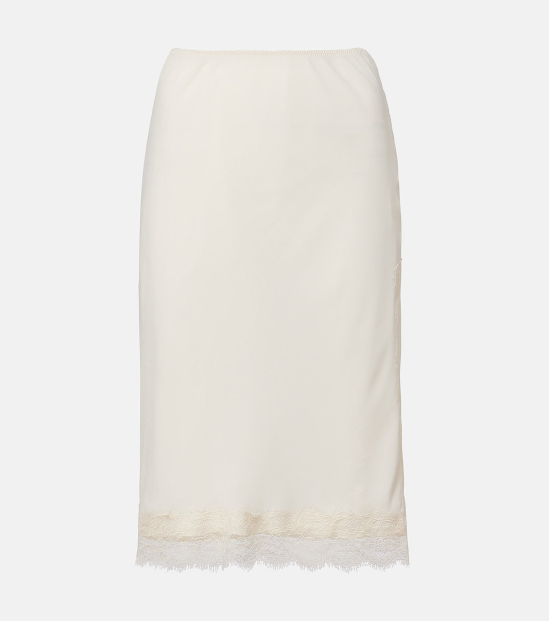 Róhe - Lace-trimmed satin slip skirt