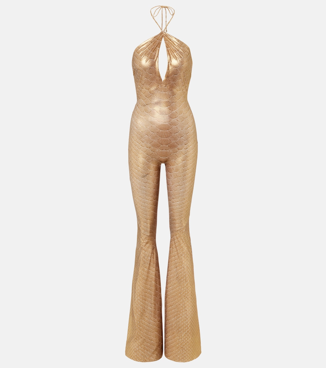 Roberto Cavalli - Snake-print halterneck jumpsuit