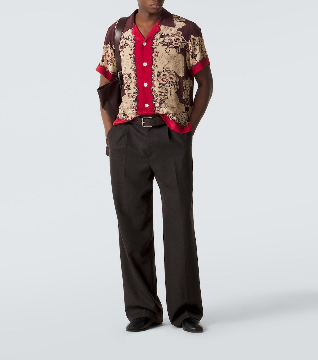 Bode - Printed silk bowling shirt