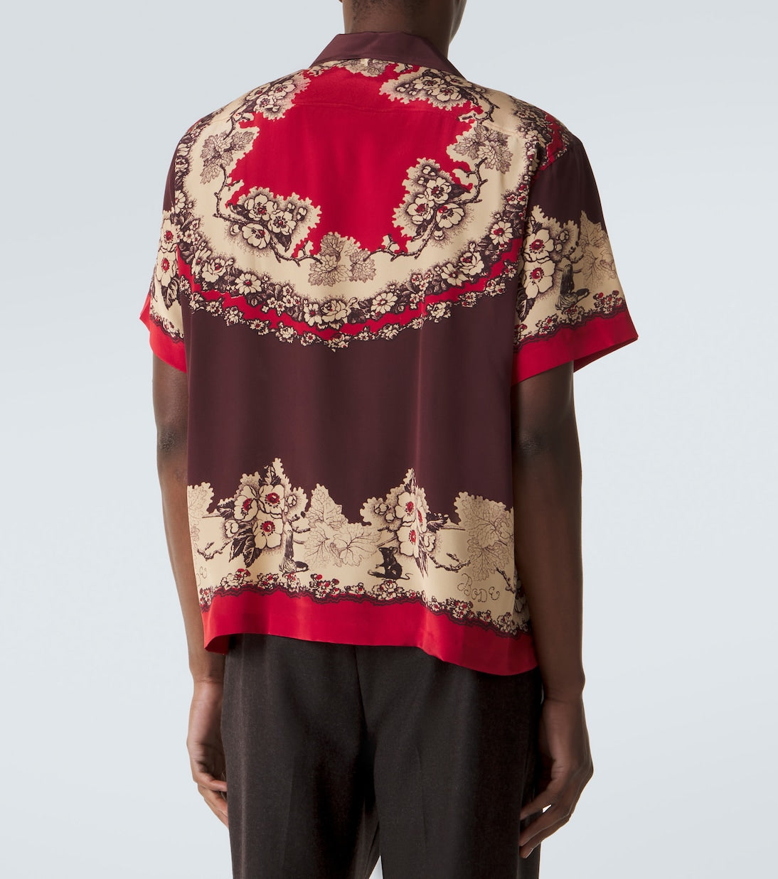 Bode - Printed silk bowling shirt