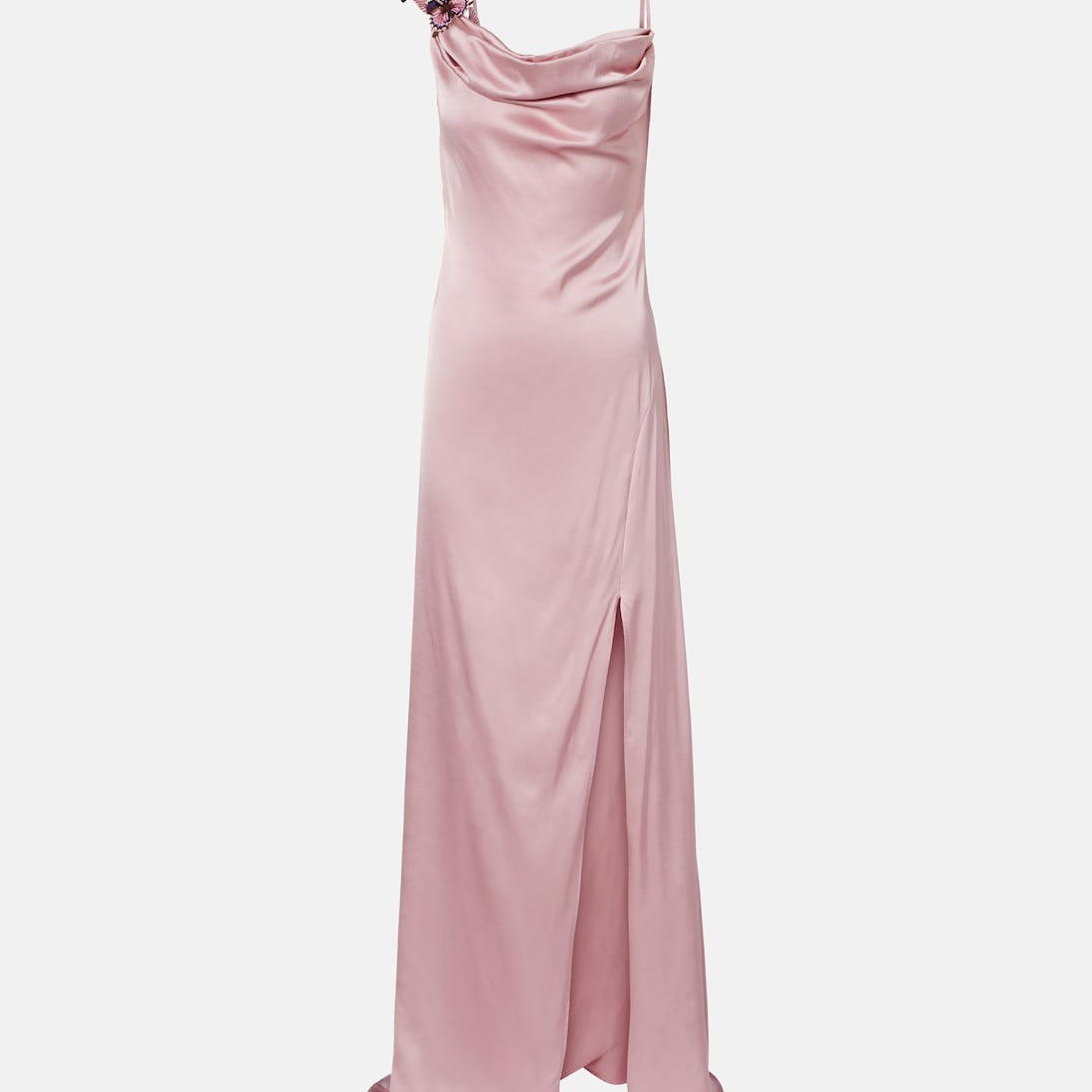 Blumarine - Appliqué satin gown