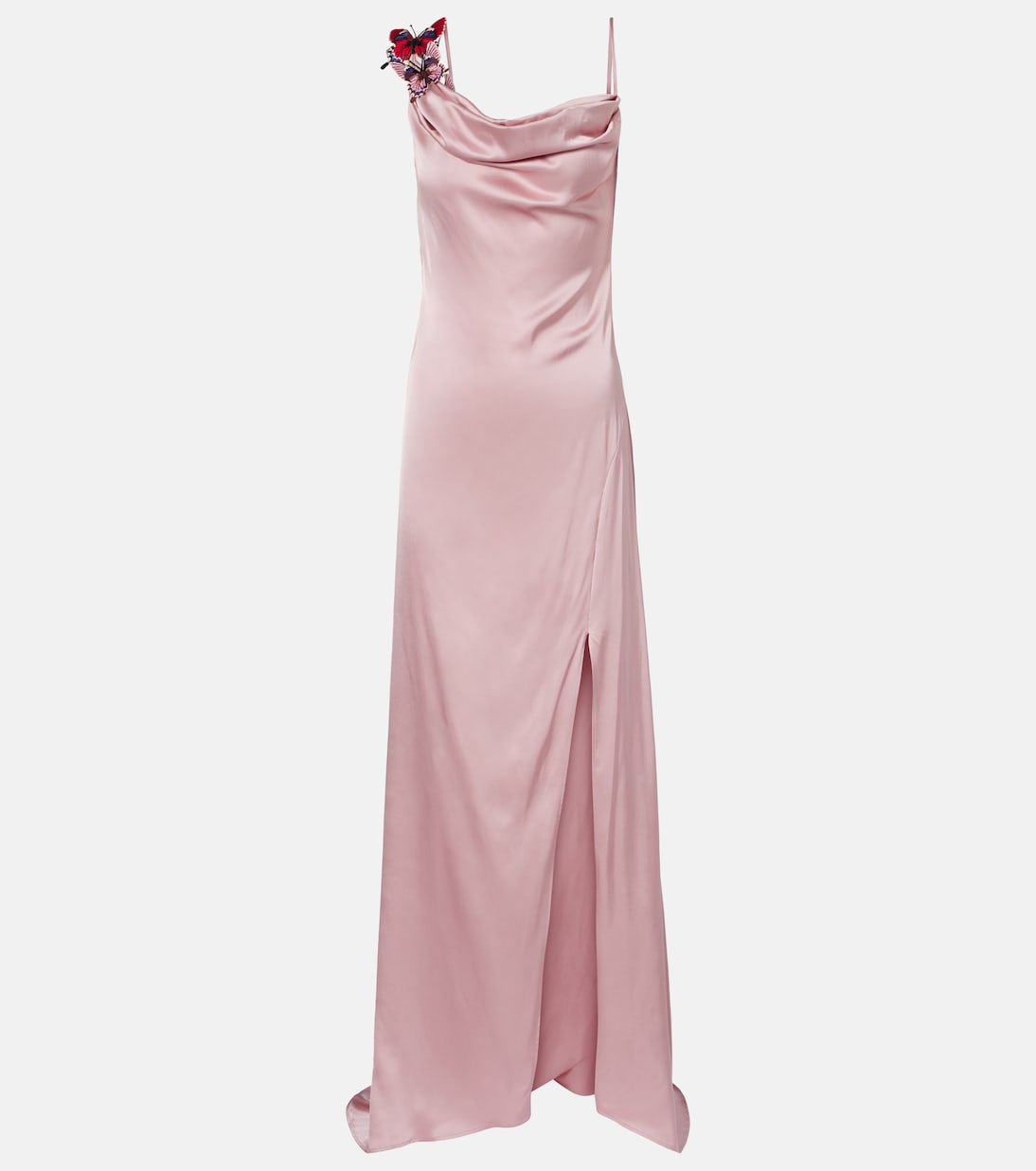 Blumarine - Appliqué satin gown