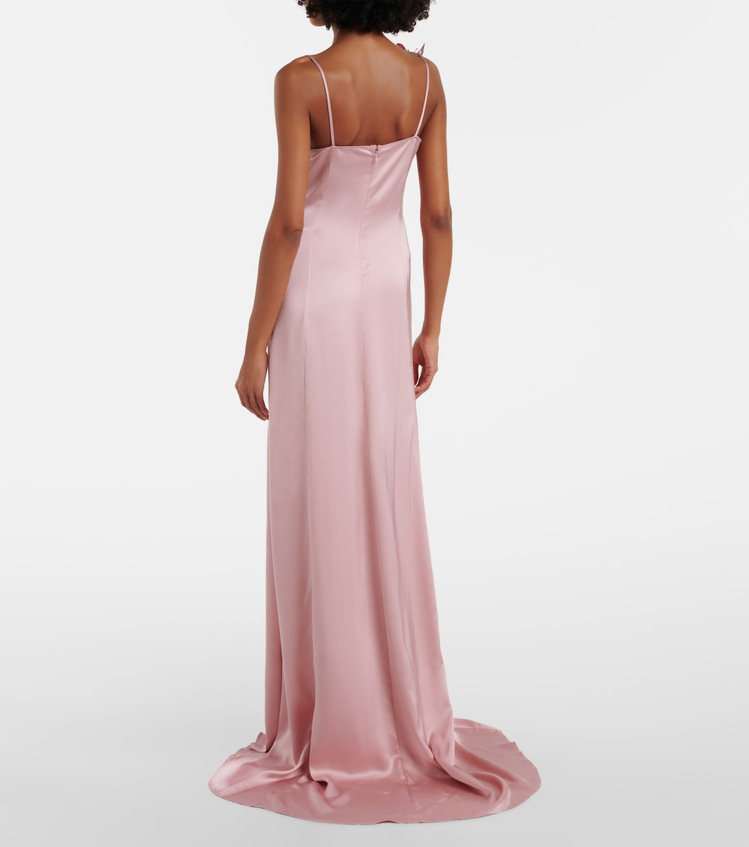 Blumarine - Appliqué satin gown